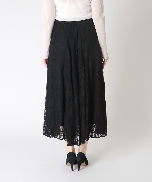 Jines（ジネス）の「レースフレアースカート（スカート・レディース・ブラック・38）」の4枚目の写真
