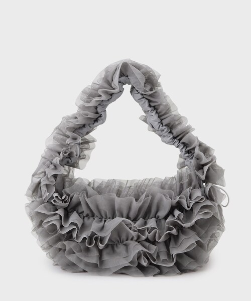 THE SHOP TK (ザ ショップ ティーケー )の「◆チュールフリルバッグ(ショルダーバッグ・レディース・ブラック/ブラウン系/チャコールグレー・00)」の3枚目の写真