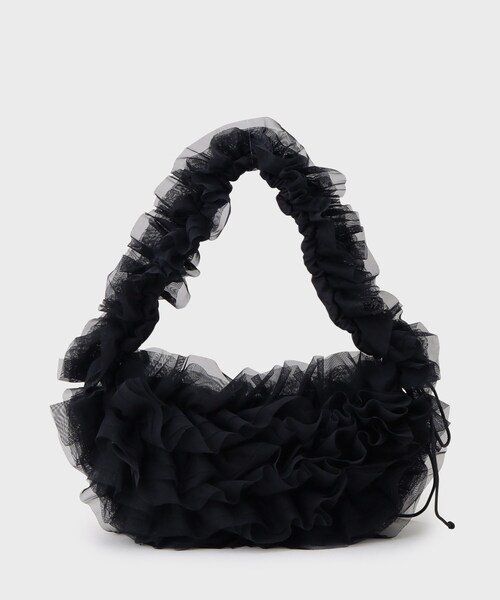 THE SHOP TK (ザ ショップ ティーケー )の「◆チュールフリルバッグ(ショルダーバッグ・レディース・ブラック/ブラウン系/チャコールグレー・00)」の2枚目の写真