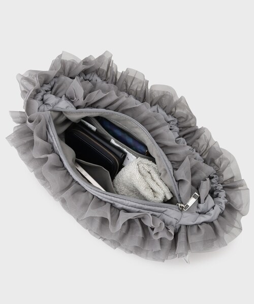 THE SHOP TK (ザ ショップ ティーケー )の「◆チュールフリルバッグ(ショルダーバッグ・レディース・ブラック/ブラウン系/チャコールグレー・00)」の12枚目の写真