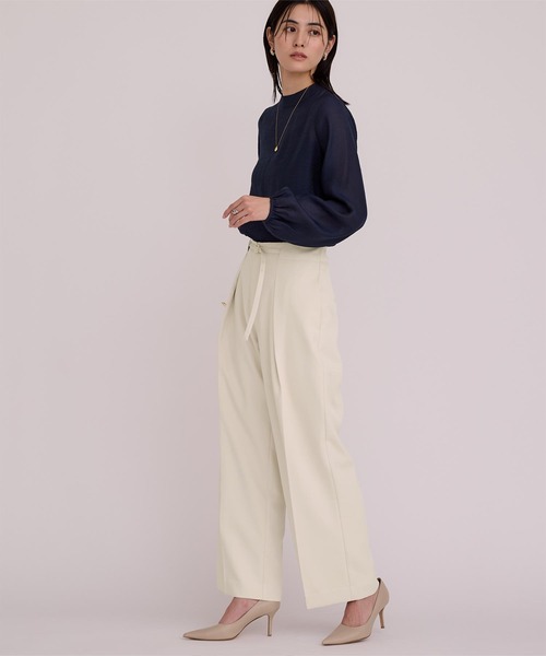 セール】ベルトデザイン1タックワイドパンツ（その他パンツ