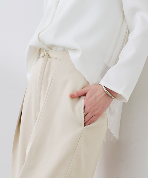 UR'S（ユアーズ）の「ベルトデザイン1タックワイドパンツ（その他パンツ・レディース・アイボリー/ネイビー/ピンク・XL/L/M/S）」の15枚目の写真