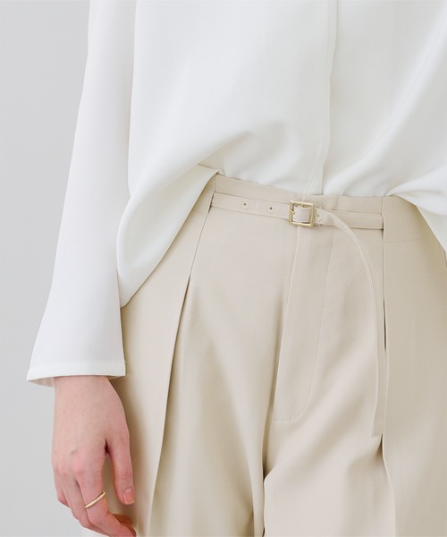 UR'S（ユアーズ）の「ベルトデザイン1タックワイドパンツ（その他パンツ・レディース・アイボリー/ネイビー/ピンク・XL/L/M/S）」の12枚目の写真