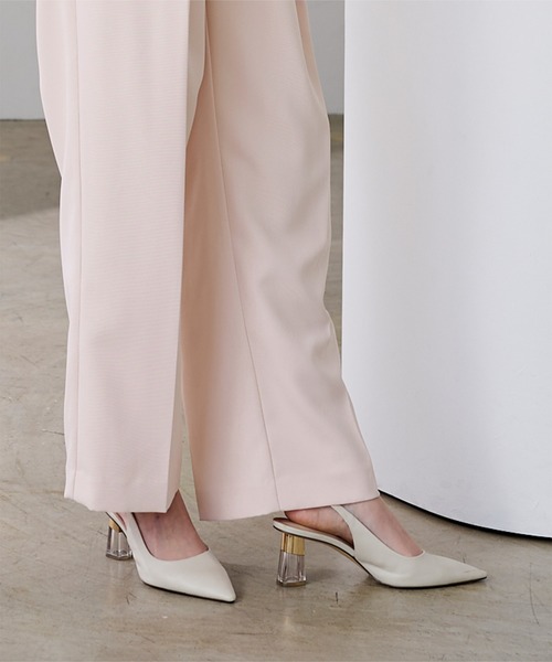 UR'S（ユアーズ）の「ベルトデザイン1タックワイドパンツ（その他パンツ・レディース・アイボリー/ネイビー/ピンク・XL/L/M/S）」の4枚目の写真