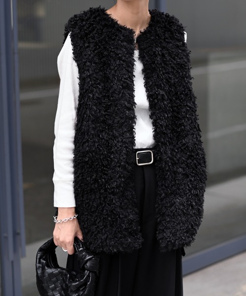 Marient（マリエント）の「プードルファージレ（ベスト・レディース・グレー/ベージュ/ブラック・FREE）」の2枚目の写真