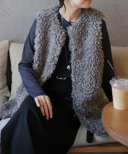 Marient（マリエント）の「プードルファージレ（ベスト・レディース・グレー/ベージュ/ブラック・FREE）」の4枚目の写真