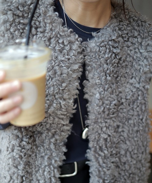 Marient（マリエント）の「プードルファージレ（ベスト・レディース・グレー/ベージュ/ブラック・FREE）」の5枚目の写真