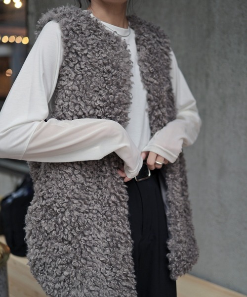 Marient（マリエント）の「プードルファージレ（ベスト・レディース・グレー/ベージュ/ブラック・FREE）」の7枚目の写真