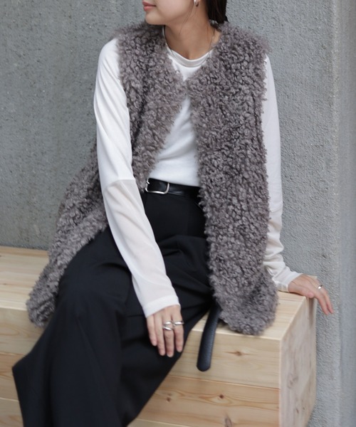 Marient（マリエント）の「プードルファージレ（ベスト・レディース・グレー/ベージュ/ブラック・FREE）」の9枚目の写真