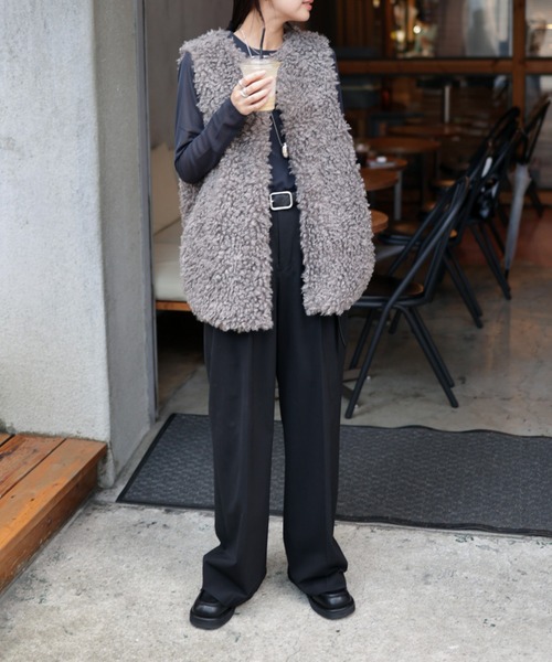 Marient（マリエント）の「プードルファージレ（ベスト・レディース・グレー/ベージュ/ブラック・FREE）」の11枚目の写真