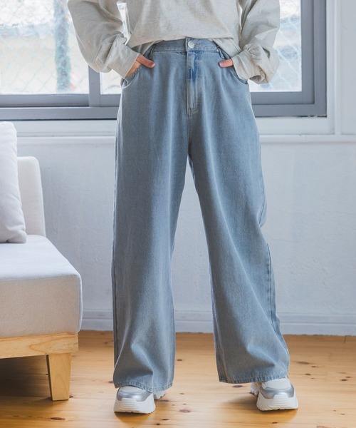 repipi armario（レピピ アルマリオ）の「【NEW！】ホックデニムワイドパンツ（デニムパンツ・キッズ・グレー/ブラック系その他/ブルー系その他/ブルー系その他3/ブルー系その他2/ブルー系その他4/ブラック系その他2/ブラック系その他3/ブルー系その他7/ブルー系その他5/ブルー系その他6/その他/ネイビー・SMALL/MEDIUM/LARGE）」の7枚目の写真