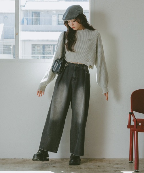 新品同様アルベロベロデニムパンツ オレボレボラドラックストアトクコ好みな方 NEW！】ホックデニムワイドパンツ（デニムパンツ）｜repipi armario