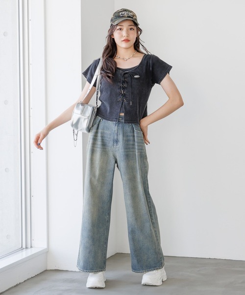 新品同様アルベロベロデニムワイドパンツ　オレボレボラドラックストア好みな方 2025年最新】Alberobello レディース デニム・ジーンズの人気