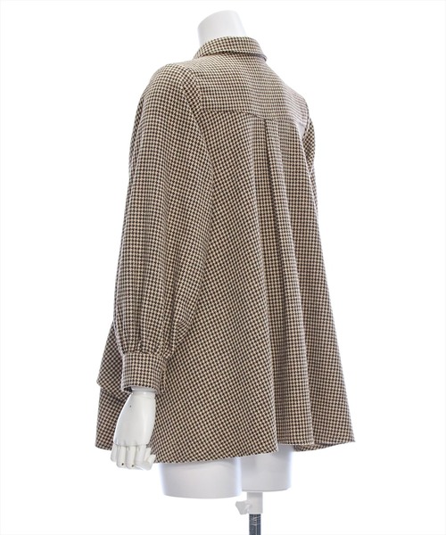 clear（クリア）の「千鳥柄裾アシメフリルワンピース[低身長用サイズ有 1枚で着れる] ≪2024AW新作≫（ワンピース・レディース・ブラウン/ブラック・F/XS）」の10枚目の写真