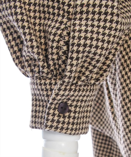 clear（クリア）の「千鳥柄裾アシメフリルワンピース[低身長用サイズ有 1枚で着れる] ≪2024AW新作≫（ワンピース・レディース・ブラウン/ブラック・F/XS）」の14枚目の写真