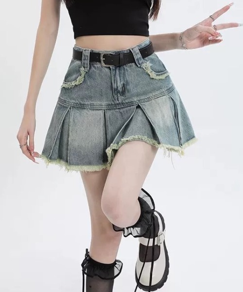 新品【Y2K 】ギミックデニムスカート/アシメ/マクブリング/フェアリーグランジ 新品【Y2K 】ギミックデニムスカート/アシメ/マクブリング