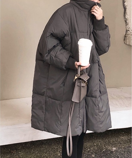 BLANC FICELLE(ブランフィセル)の「中綿 ロングコート(ダウンジャケット/コート・レディース・ブラック/チャコールグレー/ベージュ・M)」の9枚目の写真