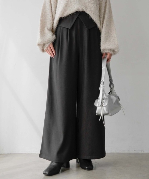 Ambre Neige(アンブルネージュ)の「waist design wide pants / ウエストデザインワイドパンツ(その他パンツ・レディース・ダークブラウン/ブラック/アイボリー・FREE)」の16枚目の写真