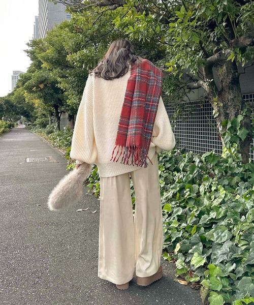 Ambre Neige(アンブルネージュ)の「waist design wide pants / ウエストデザインワイドパンツ(その他パンツ・レディース・ダークブラウン/ブラック/アイボリー・FREE)」の22枚目の写真