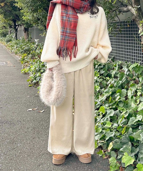 Ambre Neige(アンブルネージュ)の「waist design wide pants / ウエストデザインワイドパンツ(その他パンツ・レディース・ダークブラウン/ブラック/アイボリー・FREE)」の20枚目の写真