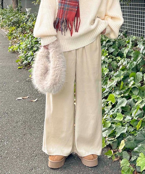 Ambre Neige(アンブルネージュ)の「waist design wide pants / ウエストデザインワイドパンツ(その他パンツ・レディース・ダークブラウン/ブラック/アイボリー・FREE)」の19枚目の写真