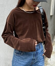 CIAOPANIC TYPY | サイドスリットシアーフロッキーベロア見えトップス(Tシャツ/カットソー)