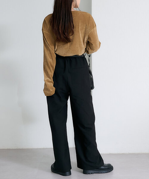 CIAOPANIC TYPY（チャオパニックティピー）の「サイドスリットシアーフロッキーベロア見えトップス（Tシャツ/カットソー・レディース・オフホワイト/グレー/ブラック/カーキ/キャメル/ブラウン・ONE SIZE）」の18枚目の写真