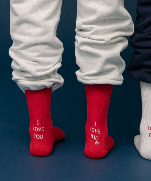 URBAN RESEARCH Sonny Label(アーバンリサーチサニーレーベル)の「『ユニセックス』I LOVE YOU SOCKS(ソックス/靴下・レディース・レッド/その他1/オフホワイト・ONE)」の3枚目の写真