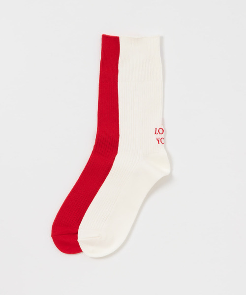URBAN RESEARCH Sonny Label(アーバンリサーチサニーレーベル)の「『ユニセックス』I LOVE YOU SOCKS(ソックス/靴下・レディース・レッド/その他1/オフホワイト・ONE)」の11枚目の写真