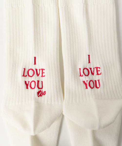 URBAN RESEARCH Sonny Label(アーバンリサーチサニーレーベル)の「『ユニセックス』I LOVE YOU SOCKS(ソックス/靴下・レディース・レッド/その他1/オフホワイト・ONE)」の4枚目の写真
