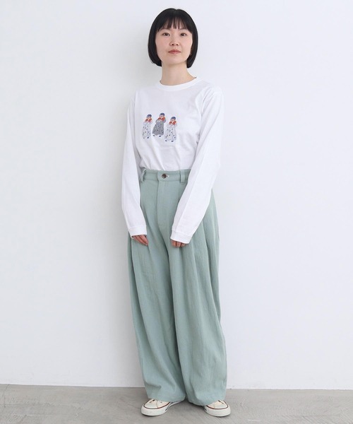 おはぎさん☀︎familiar 80 ネイビー Tシャツ 動物刺繍他2点 セール】アップリケ刺繍 おばあちゃんとねこT（Tシャツ