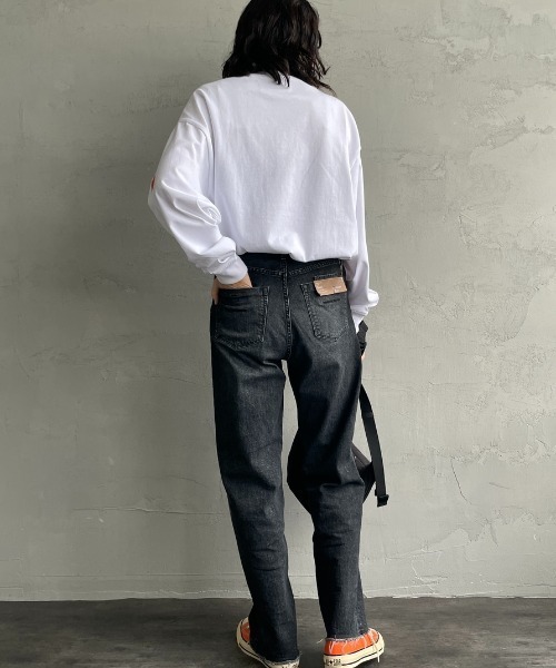 UNIVERSAL OVERALL（ユニバーサルオーバーオール）の「[UNIVERSAL OVERALL/ユニバーサルオーバーオール] 別注 ワンポイントロゴ刺繍 ロングスリーブTシャツ（Tシャツ/カットソー・レディース・ネイビー系/ブラック/サックスブルー/オートミール/ネイビー/ホワイト/ブラウン・S/M/L）」の20枚目の写真