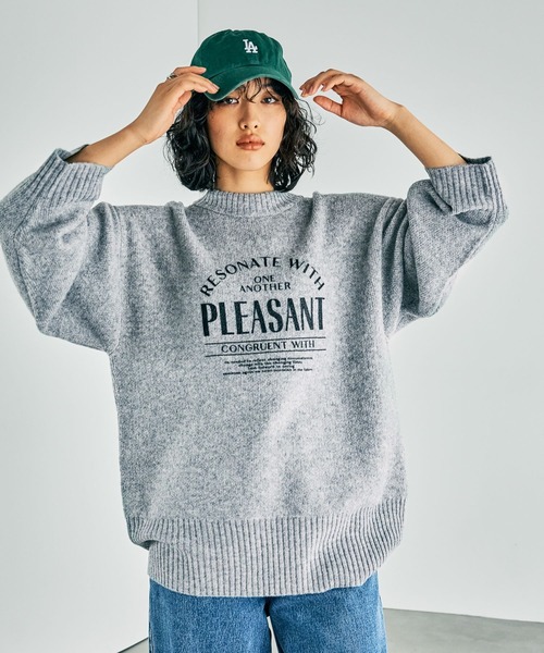 LEPSIM（レプシィム）の「5ゲージプリントロゴプルオーバー　250419（ニット/セーター・レディース・グレー/ブラウン/ネイビー・FREE）」の22枚目の写真