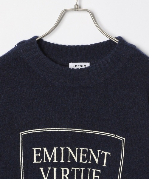 LEPSIM（レプシィム）の「5ゲージプリントロゴプルオーバー　250419（ニット/セーター・レディース・グレー/ブラウン/ネイビー・FREE）」の14枚目の写真