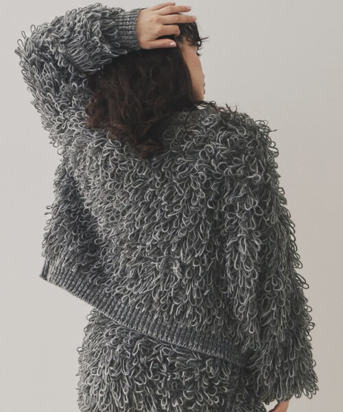 VIRAL.（バイラル）の「◆【VIRAL．】ループヤーン2WAYカーディガン（カーディガン/ボレロ・レディース・アイボリー/ブラック/ライトブルー/チャコールグレー・00）」の8枚目の写真