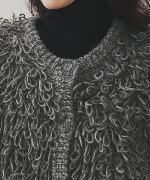 VIRAL.（バイラル）の「◆【VIRAL．】ループヤーン2WAYカーディガン（カーディガン/ボレロ・レディース・アイボリー/ブラック/ライトブルー/チャコールグレー・00）」の9枚目の写真