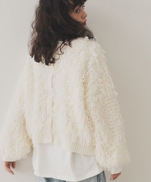 VIRAL.（バイラル）の「◆【VIRAL．】ループヤーン2WAYカーディガン（カーディガン/ボレロ・レディース・アイボリー/ブラック/ライトブルー/チャコールグレー・00）」の13枚目の写真