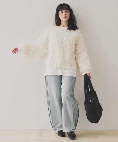 VIRAL.（バイラル）の「◆【VIRAL．】ループヤーン2WAYカーディガン（カーディガン/ボレロ・レディース・アイボリー/ブラック/ライトブルー/チャコールグレー・00）」の14枚目の写真