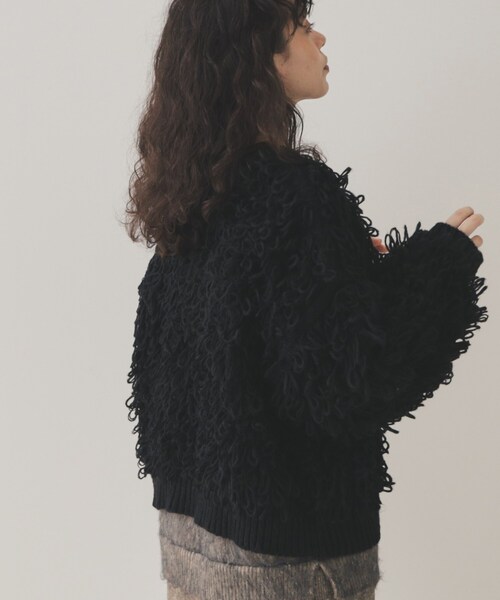 VIRAL.（バイラル）の「◆【VIRAL．】ループヤーン2WAYカーディガン（カーディガン/ボレロ・レディース・アイボリー/ブラック/ライトブルー/チャコールグレー・00）」の16枚目の写真