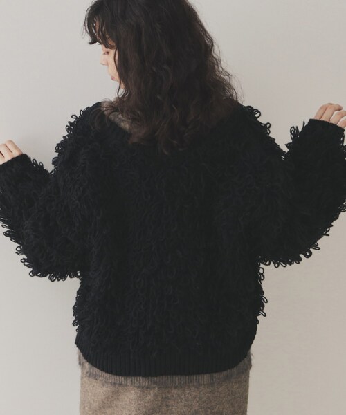 VIRAL.（バイラル）の「◆【VIRAL．】ループヤーン2WAYカーディガン（カーディガン/ボレロ・レディース・アイボリー/ブラック/ライトブルー/チャコールグレー・00）」の17枚目の写真