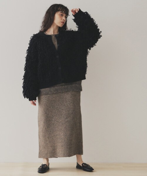 VIRAL.（バイラル）の「◆【VIRAL．】ループヤーン2WAYカーディガン（カーディガン/ボレロ・レディース・アイボリー/ブラック/ライトブルー/チャコールグレー・00）」の18枚目の写真