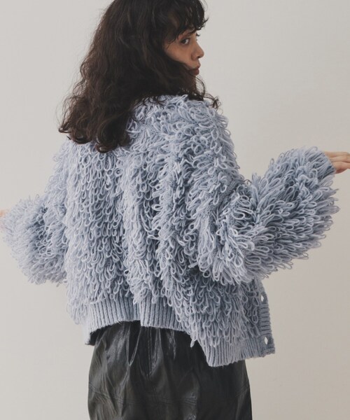 VIRAL.（バイラル）の「◆【VIRAL．】ループヤーン2WAYカーディガン（カーディガン/ボレロ・レディース・アイボリー/ブラック/ライトブルー/チャコールグレー・00）」の21枚目の写真