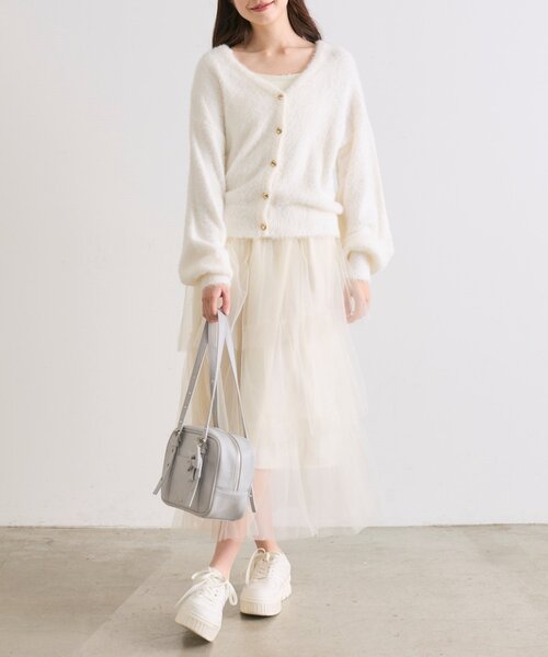 OLIVE des OLIVE（オリーブデオリーブ）の「【セットアイテム】チュールセットワンピ（ワンピース・レディース・オフホワイト/ピンクベージュ/チャコールグレー・FREE）」の18枚目の写真