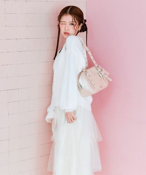 OLIVE des OLIVE（オリーブデオリーブ）の「【セットアイテム】チュールセットワンピ（ワンピース・レディース・オフホワイト/ピンクベージュ/チャコールグレー・FREE）」の5枚目の写真