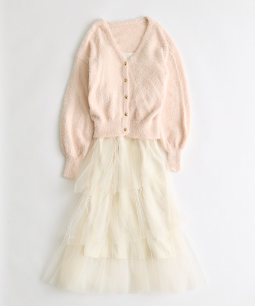 OLIVE des OLIVE（オリーブデオリーブ）の「【セットアイテム】チュールセットワンピ（ワンピース・レディース・オフホワイト/ピンクベージュ/チャコールグレー・FREE）」の14枚目の写真