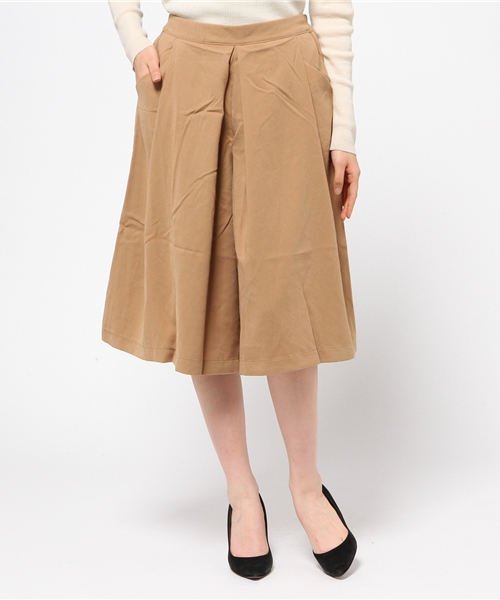 E hyphen world gallery（イーハイフンワールドギャラリー）の「・ジョーゼットタックワイドパンツ（その他パンツ・レディース・バーガンディー/キャメル/ブラック・FREE）」の3枚目の写真