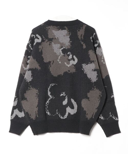 JOHN'S CLOSET(ジョンズクローゼット)の「【a】 ダブルジャガード オーバーサイズ フラワーグラデーションニット(ニット/セーター・メンズ・ブラック/ブルー・LARGE/MEDIUM)」の13枚目の写真