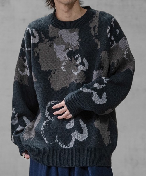 【セール】【a】 ダブルジャガード オーバーサイズ フラワーグラデーションニット（ニット/セーター）｜JOHN'S CLOSET（ジョンズクローゼット） dasbusinesshemd.com