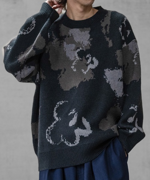 【セール】【a】 ダブルジャガード オーバーサイズ フラワーグラデーションニット（ニット/セーター）｜JOHN'S CLOSET（ジョンズクローゼット） dasbusinesshemd.com