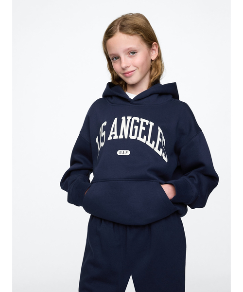 GAP(ギャップ)の「ビンテージソフト リラックスパーカー (キッズ)(パーカー・キッズ・ピンク/ネイビー/イエロー/パープル/ブルー/グレー/オレンジ・160cm/120cm/110cm/140cm/130cm/150cm)」の3枚目の写真